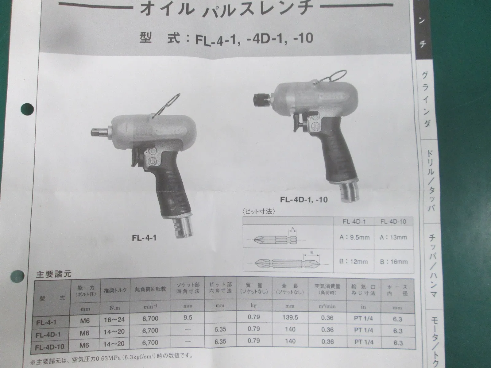 Fuji Aircraft FL-4-1 Oil Pulse Wrench Detail Image - ASKINDEX Korea