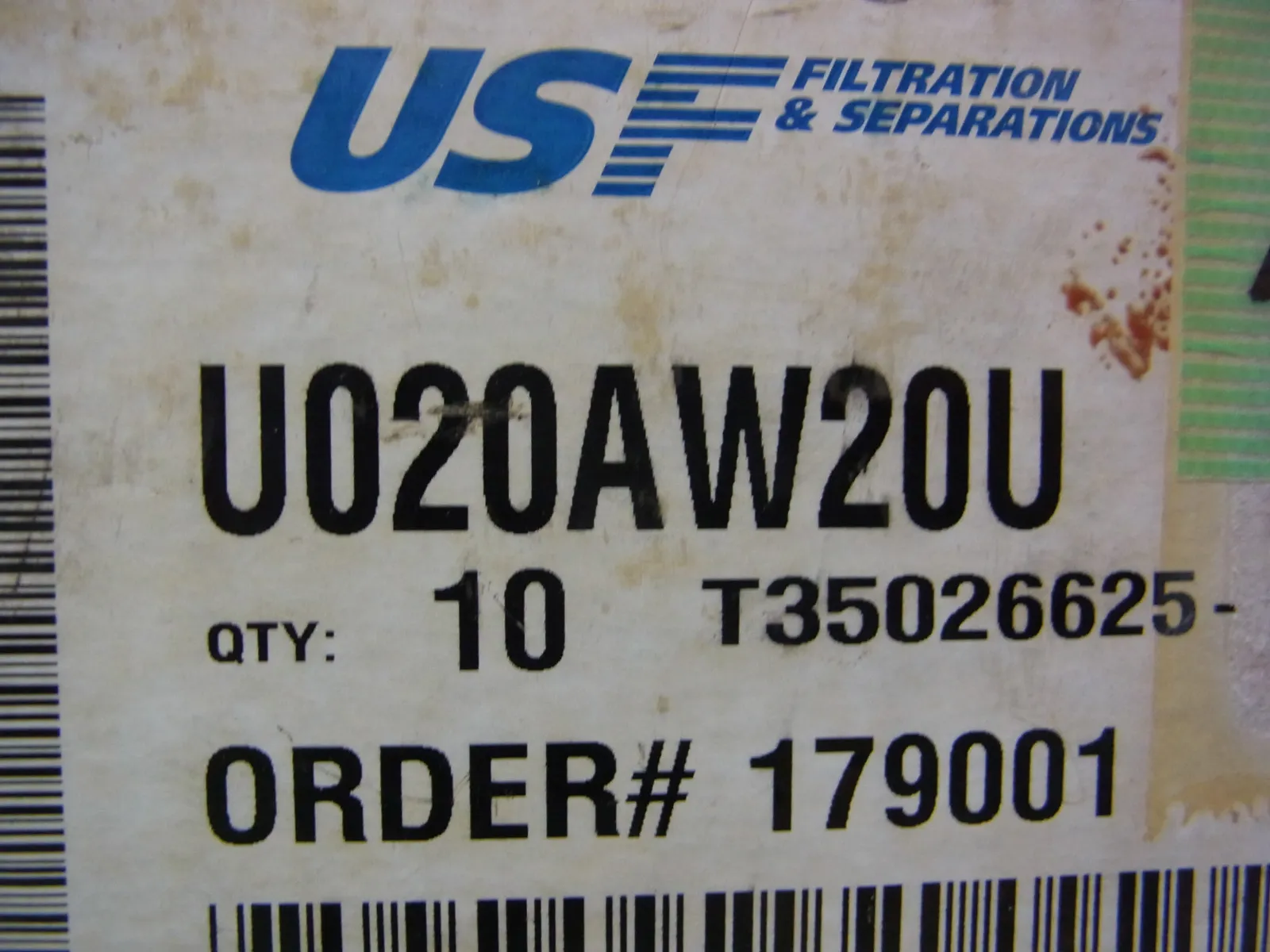 USF U020AW20U Cooling water filter Detail Image - ASKINDEX Korea