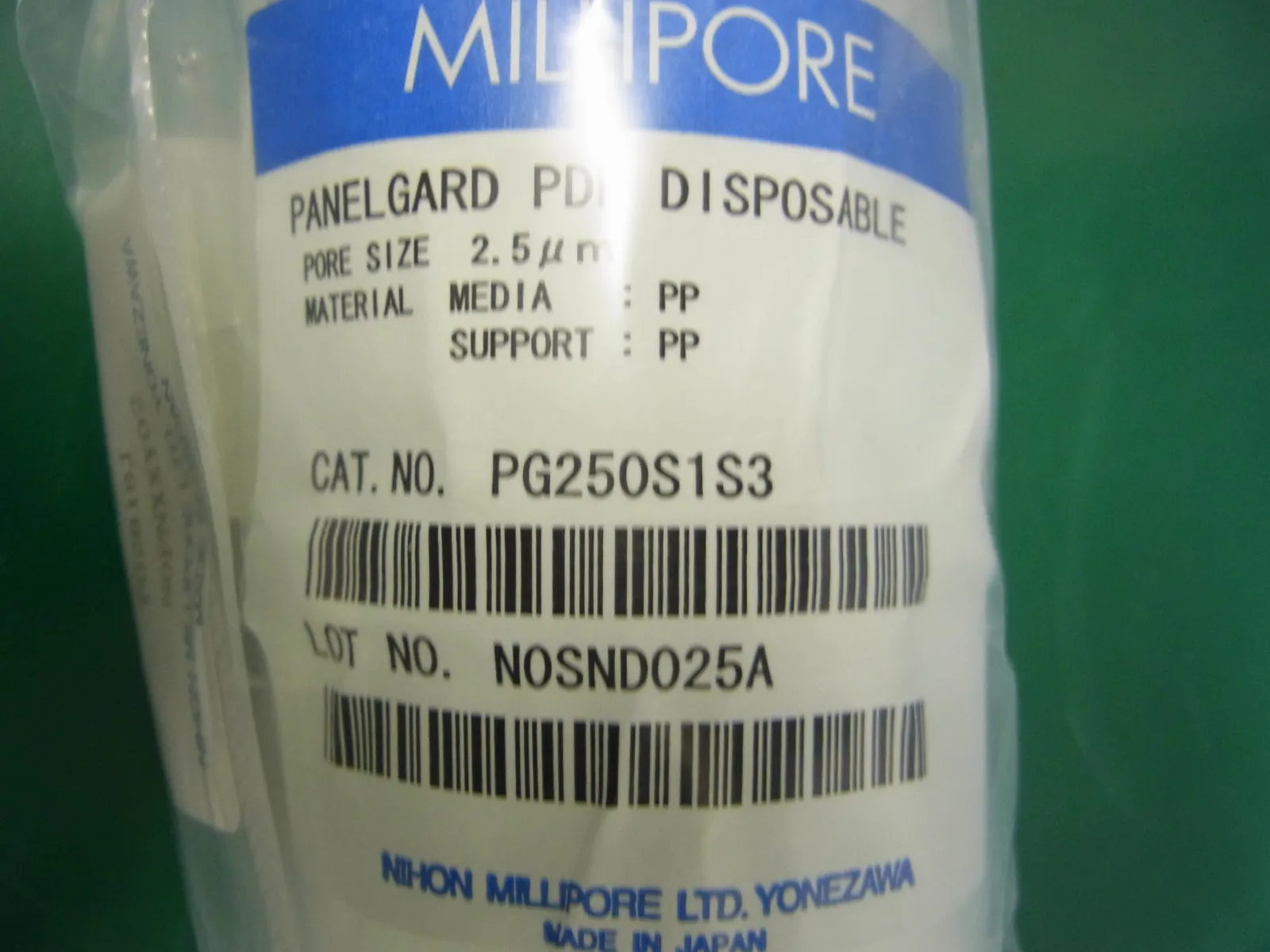 Millipore PG250S1S3 Filter Detail Image - ASKINDEX Korea