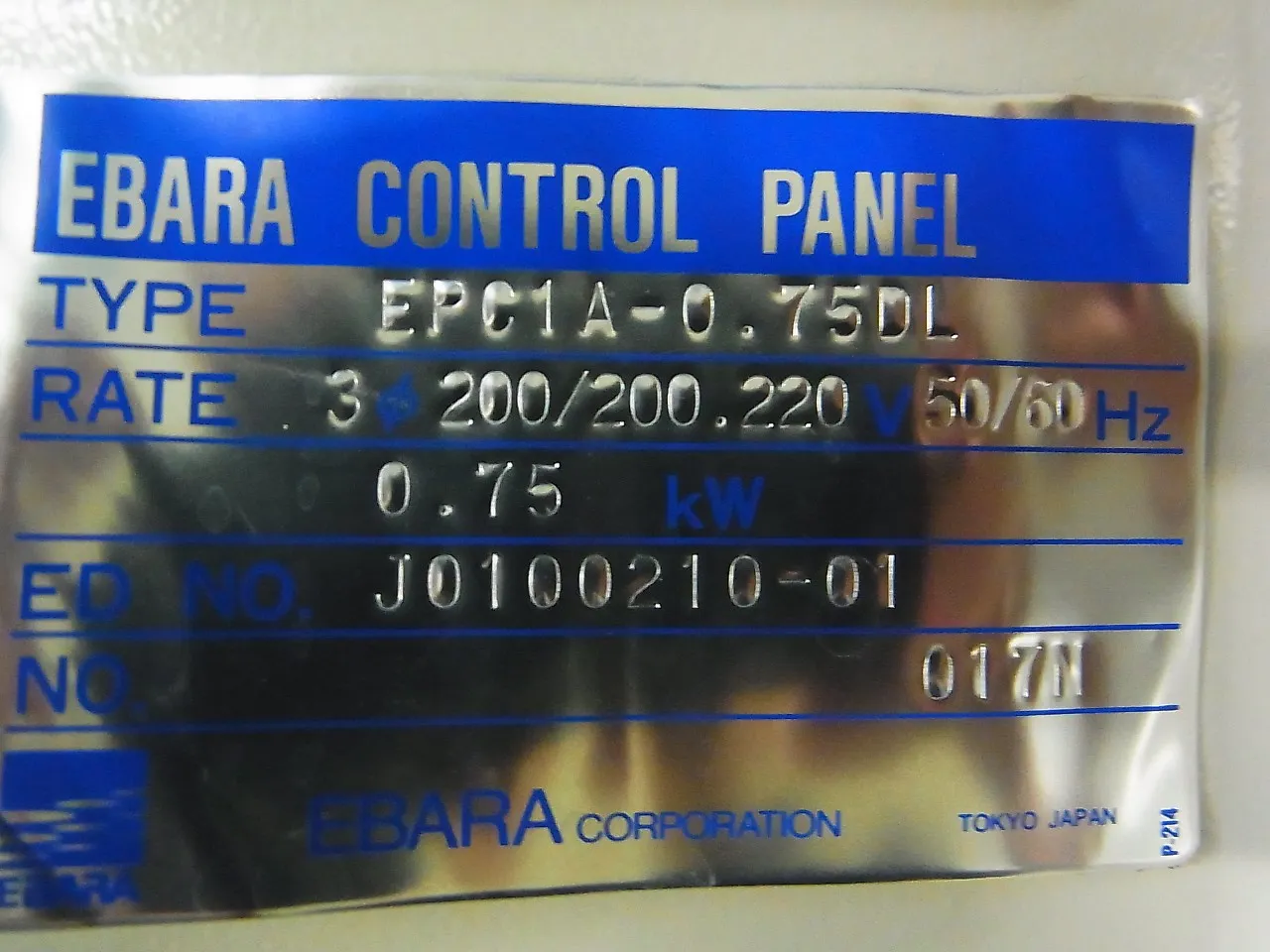 에바라 제작소 EPCA-0.75DL 펌프용 컨트롤러 상세 이미지 - ASKINDEX 코리아
