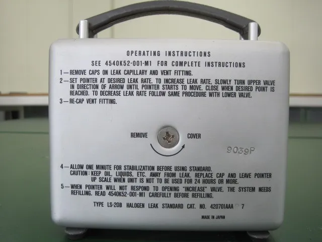 General Electric LS-20B Halogen Leak Standard Detail Image - ASKINDEX Korea