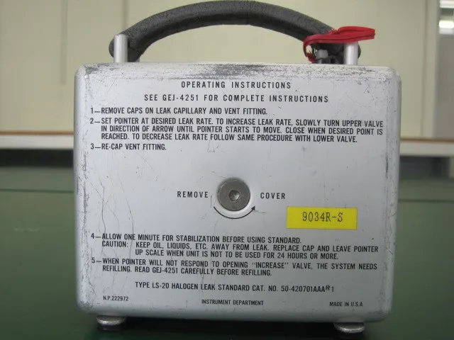 General Electric LS-20 Halogen Leak Standard Detail Image - ASKINDEX Korea