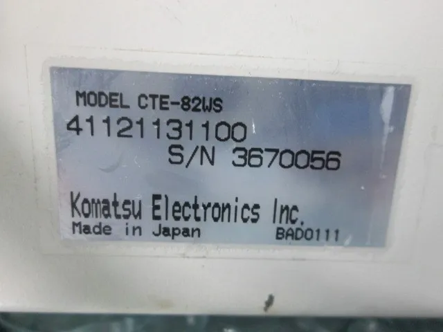 Komatsu Electronics CTE82WS Circulator Detail Image - ASKINDEX Korea