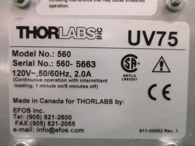 THOLRABS 560 UV lamp Detail Image - ASKINDEX Korea