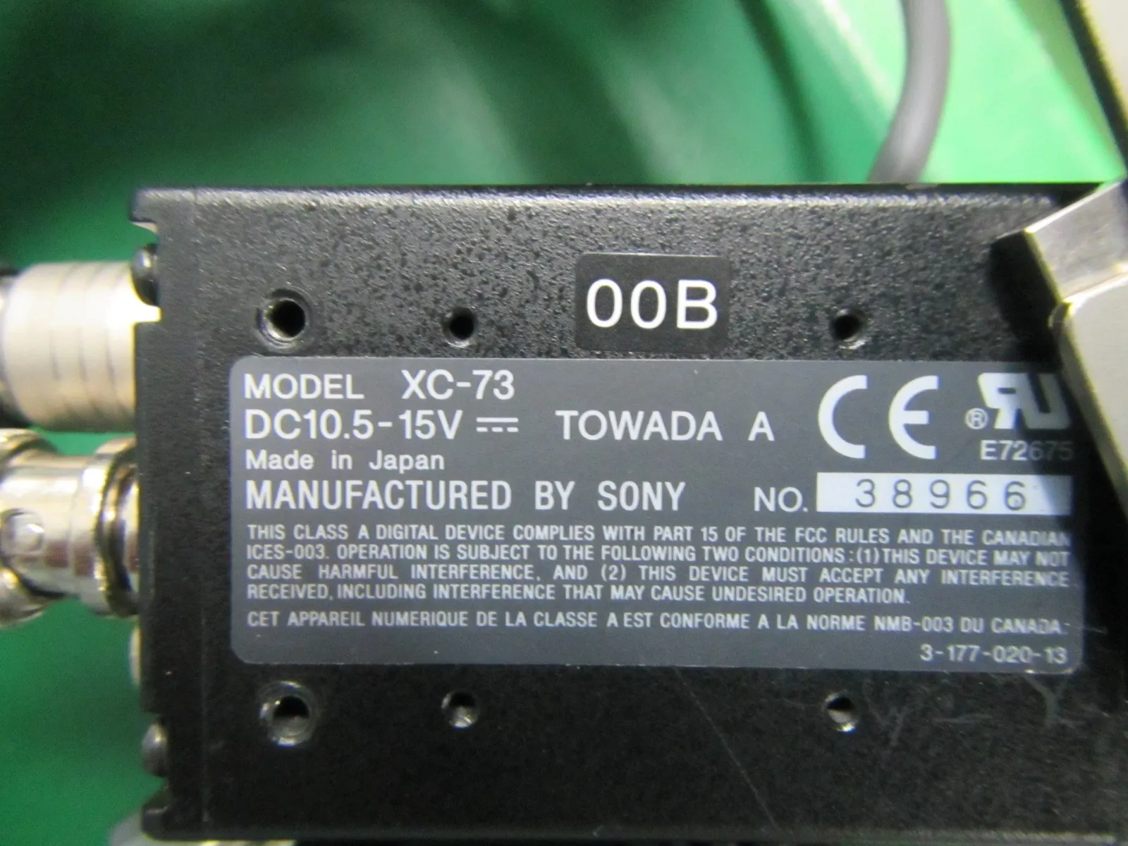 Sony XC-73 CCD camera Detail Image - ASKINDEX Korea