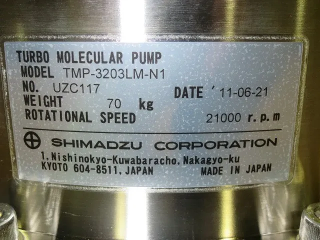 Shimadzu Corporation TMP3203LM-N1 turbomolecular pump Detail Image - ASKINDEX Korea