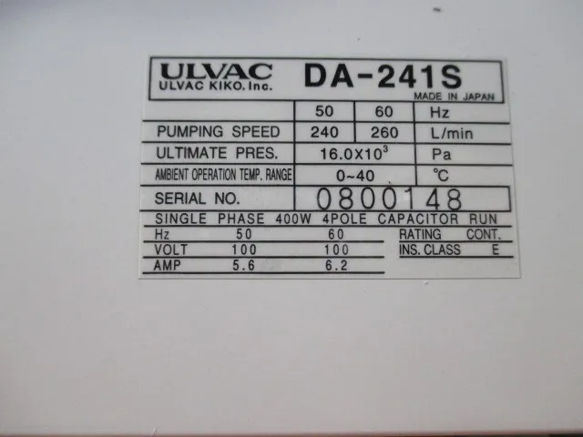 ULVAC DA-241S diaphragm pump Detail Image - ASKINDEX Korea
