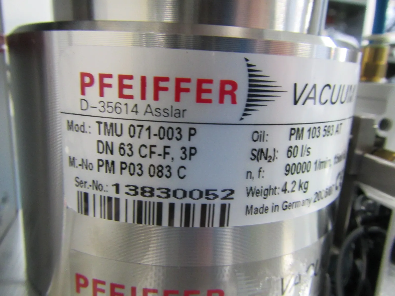 Pfeiffer TMU071-003P Turbomolecular Pump Set Detail Image - ASKINDEX Korea