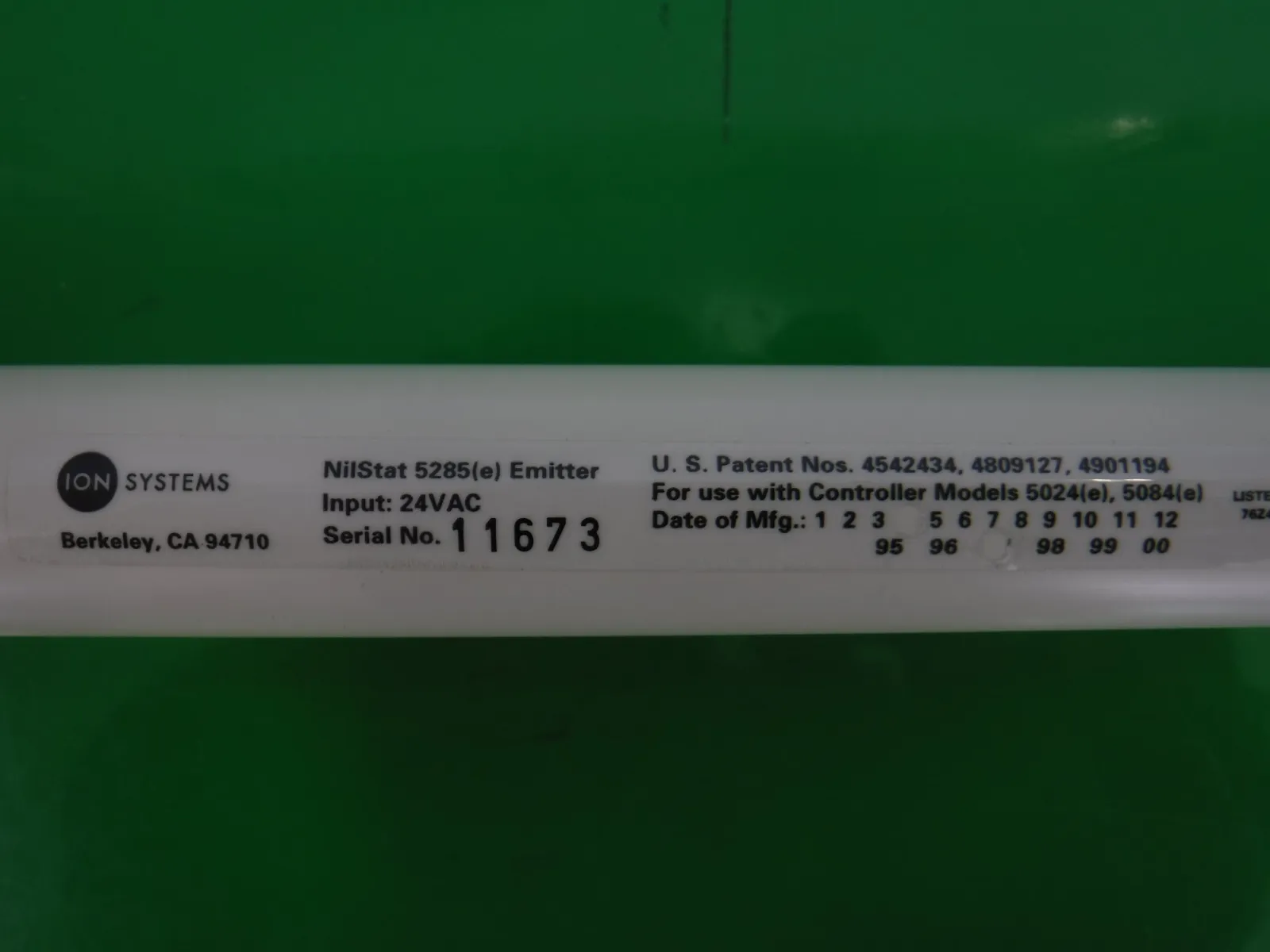 Ion Systems NilStat5285 Ionizer (bar/discharge part) Detail Image - ASKINDEX Korea