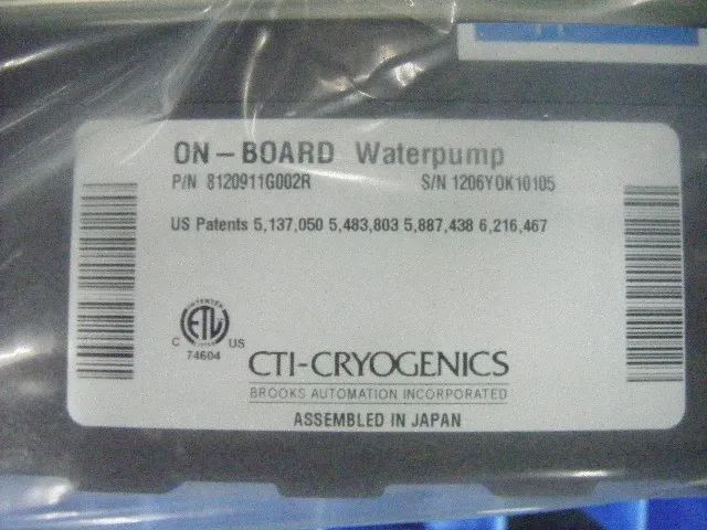 helix ON-BOARD 8120911G002R Cryotrap Water Pump (New) Detail Image - ASKINDEX Korea