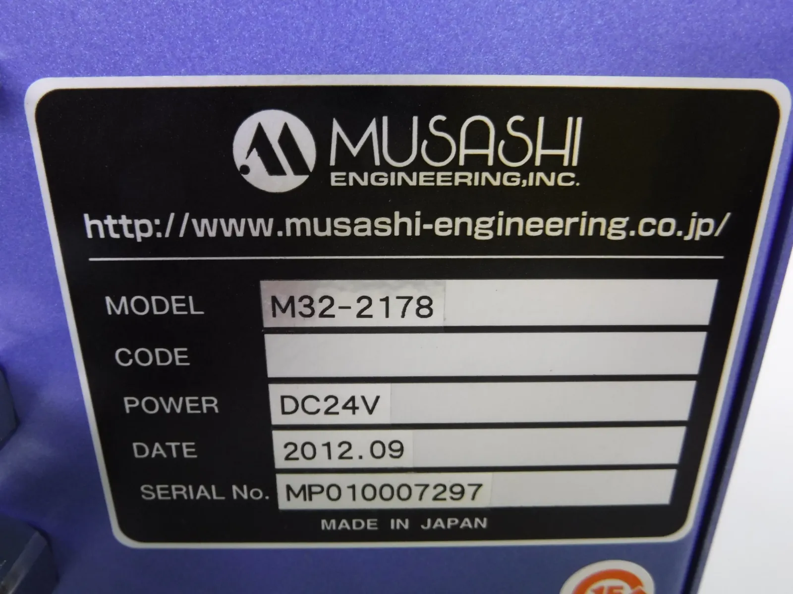 Musashi Engineering M32-2178 dispenser Detail Image - ASKINDEX Korea