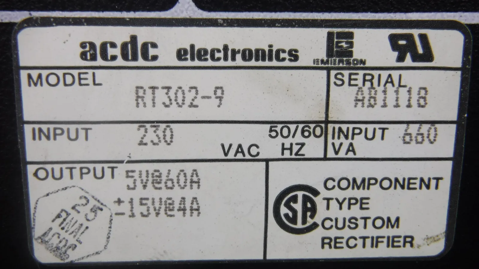acdc electronics RT302-9 power supply Detail Image - ASKINDEX Korea