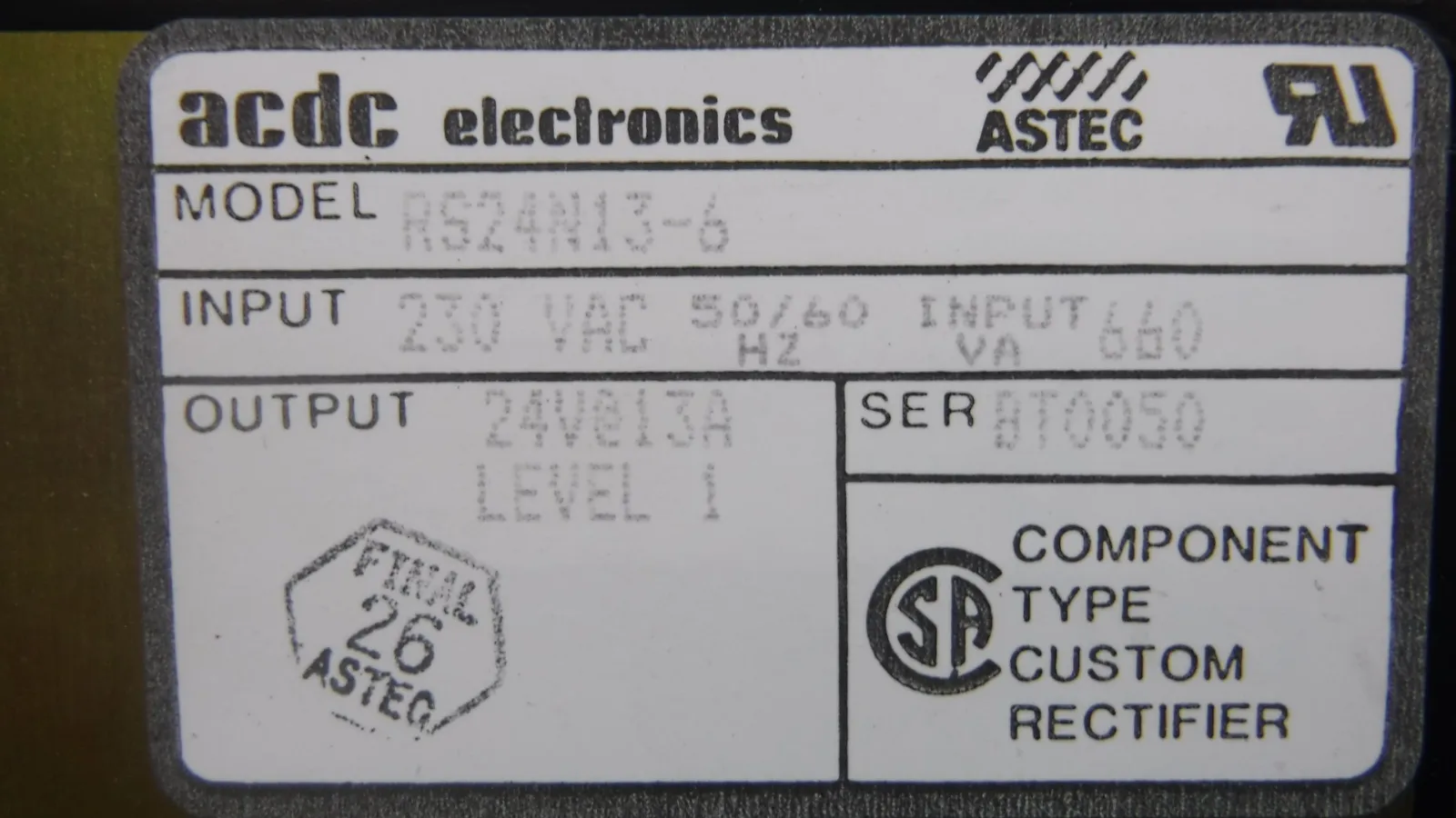 acdc electronics RS24N13-6 power supply Detail Image - ASKINDEX Korea