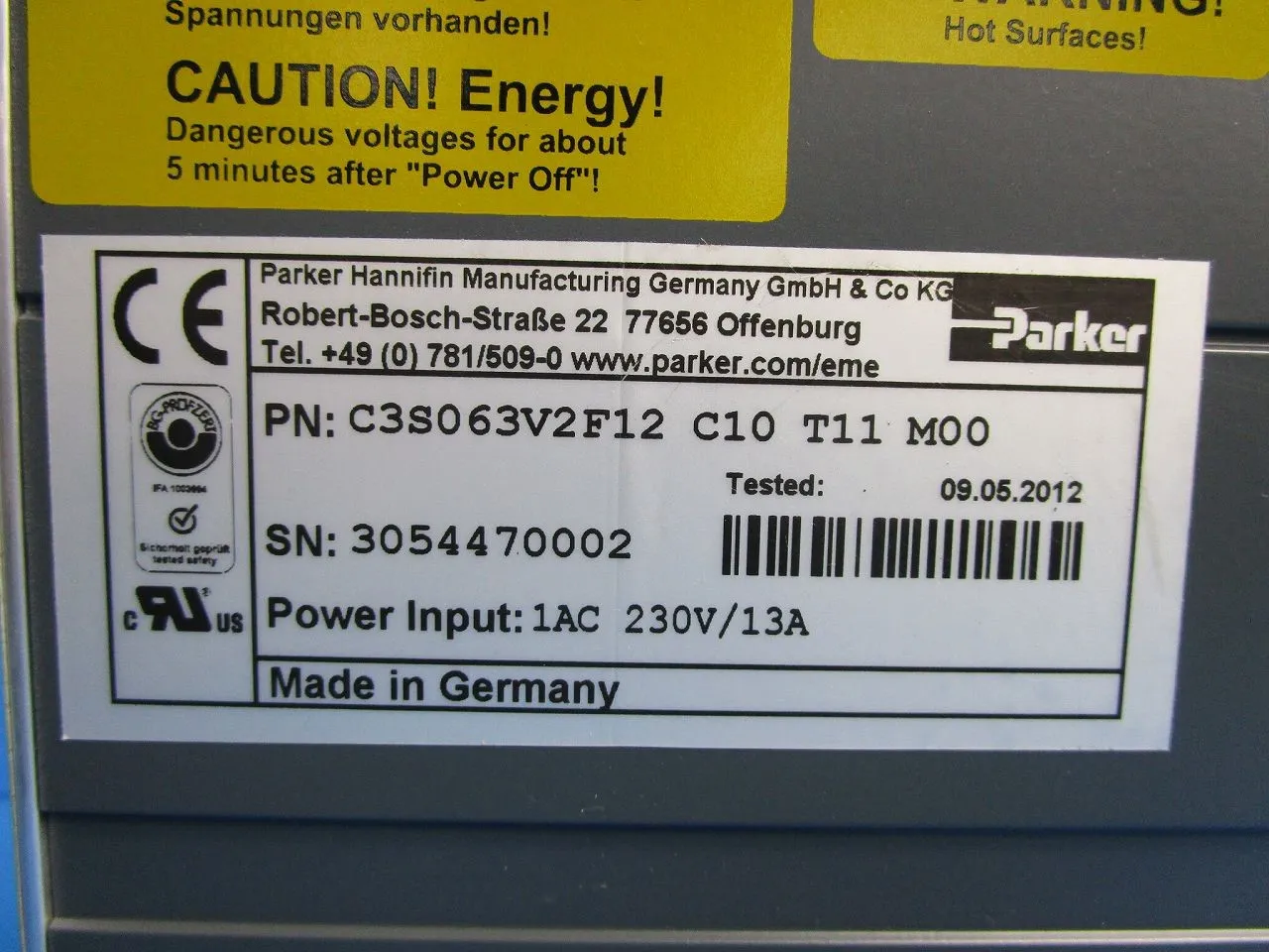 Parker C3S063V2F12 C10 T11 M00 AC servo driver (servo drive) Detail Image - ASKINDEX Korea