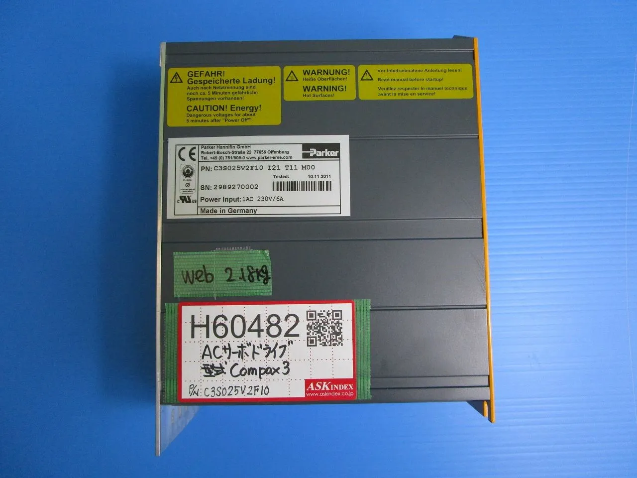파커 C3S063V2F12 C10 T11 M00 AC 서보 드라이버 (서보 드라이브)