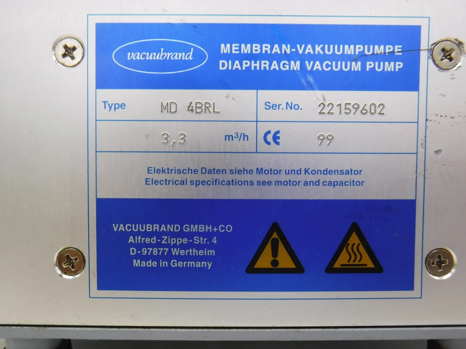 Vacuum Brand MD4BRL diaphragm pump Detail Image - ASKINDEX Korea