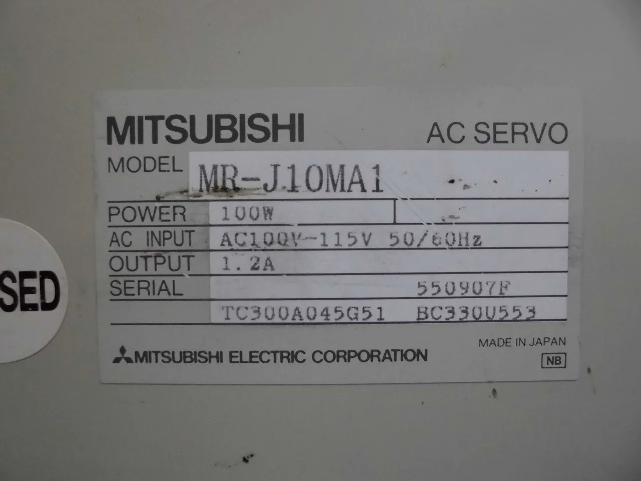 미쓰비시 전기 MR-J10MA1 AC 서보 상세 이미지 - ASKINDEX 코리아