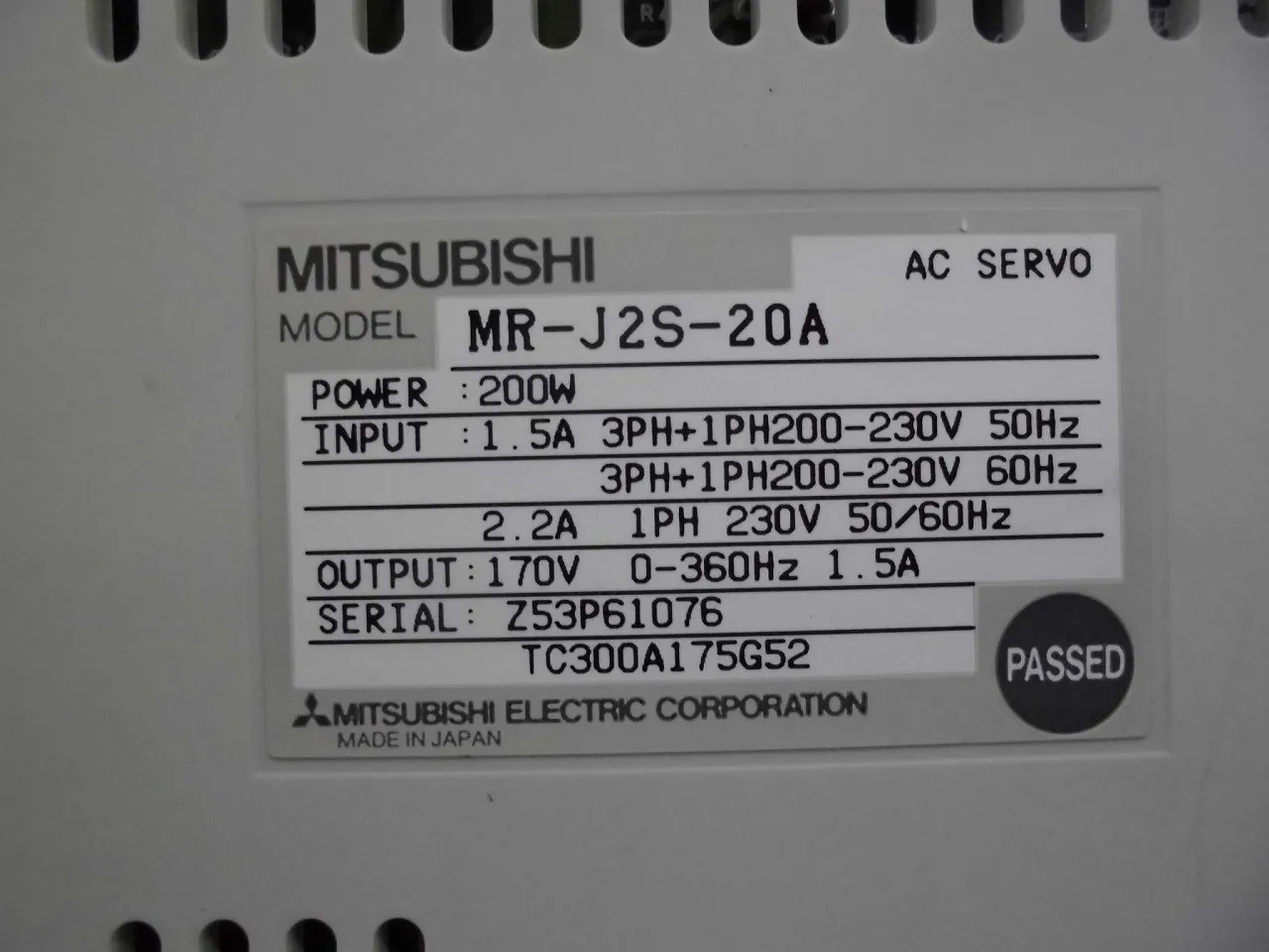 미쓰비시 전기 MR-JS2-20A AC 서보 상세 이미지 - ASKINDEX 코리아