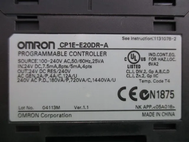 오므론 CP1E-E20DR-A 시퀀서(PLC) 상세 이미지 - ASKINDEX 코리아
