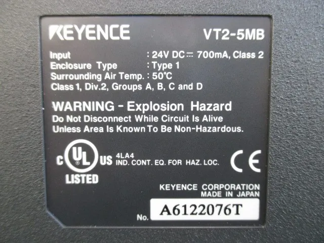Keyence VT2-5MB 터치 패널 상세 이미지 - ASKINDEX 코리아