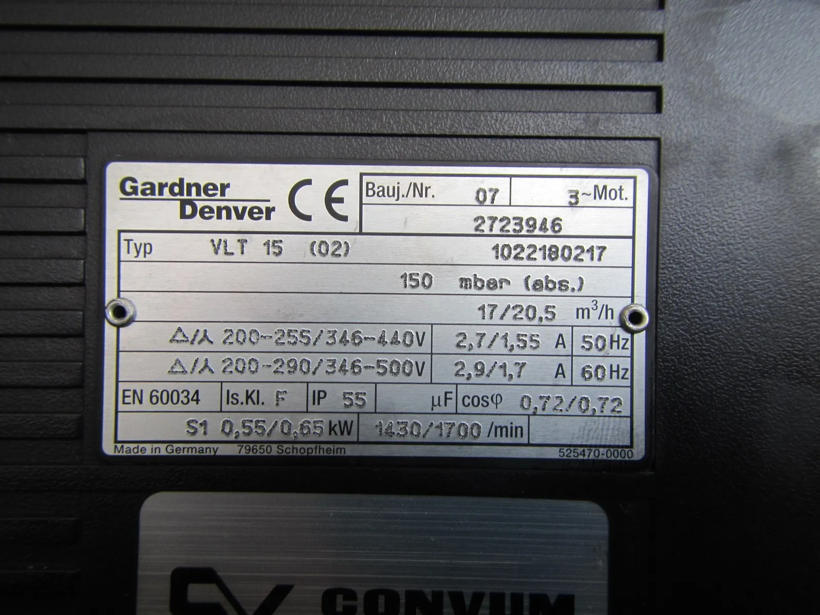Gardner Denver VLT15 vacuum pump Detail Image - ASKINDEX Korea