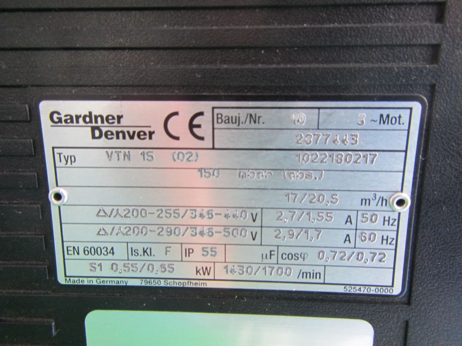 Gardner Denver VTN15 (02) vacuum pump Detail Image - ASKINDEX Korea