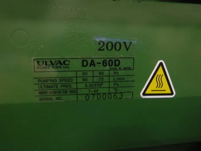ULVAC DA-60D diaphragm pump Detail Image - ASKINDEX Korea
