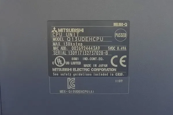 Mitsubishi Electric Q13UDEHCPU Sequencer (PLC) Detail Image - ASKINDEX Korea