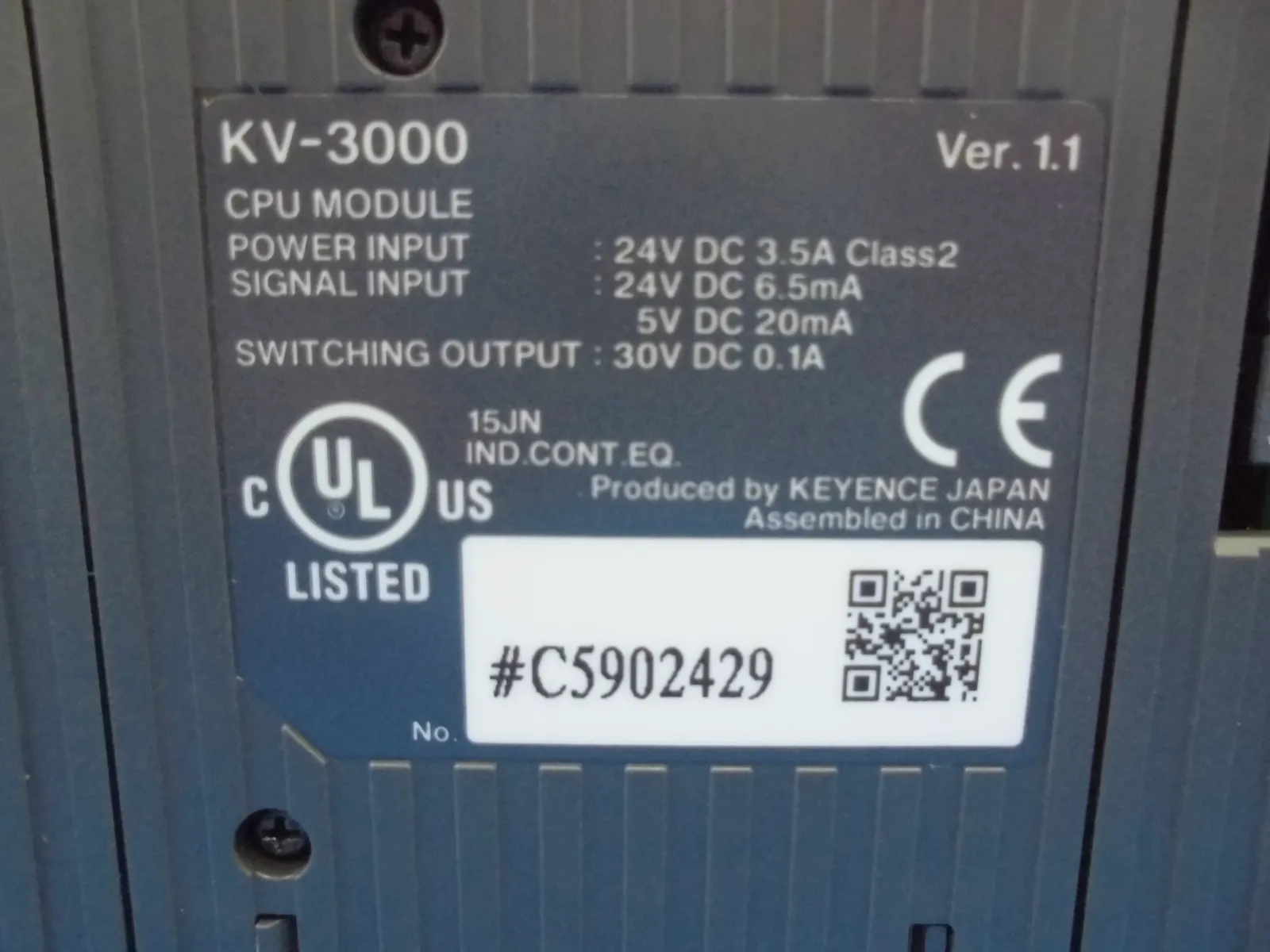 Keyence KV-3000 시퀀서(PLC)(CPU) 상세 이미지 - ASKINDEX 코리아