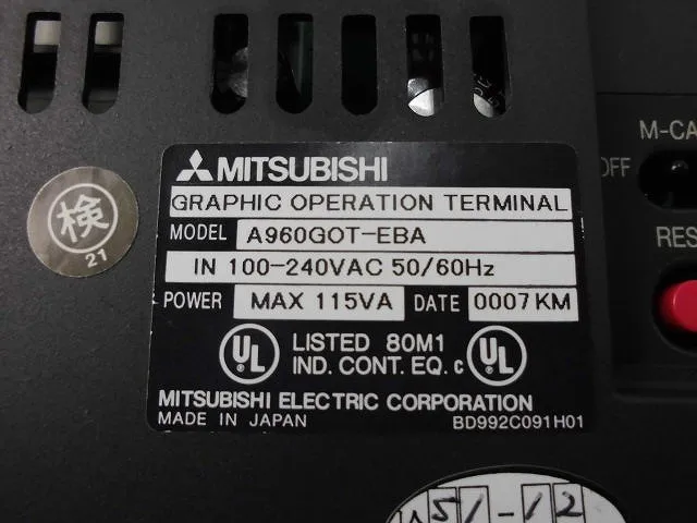 미쓰비시 전기 A960GOT-EBA 터치 패널 상세 이미지 - ASKINDEX 코리아