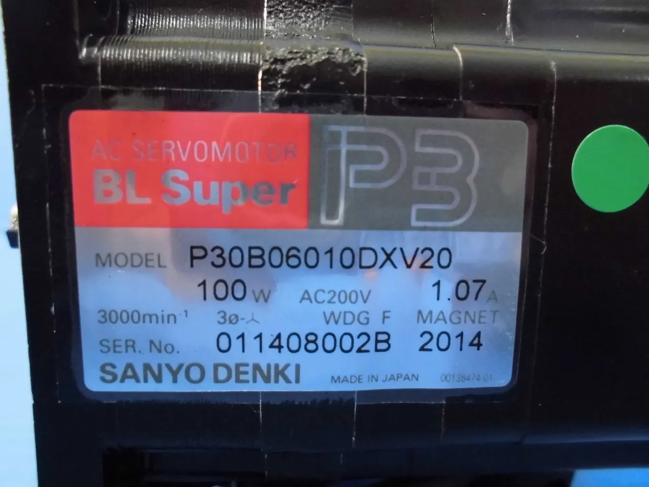 Sanyo Electric P30B06010DXV20 AC servo motor Detail Image - ASKINDEX Korea