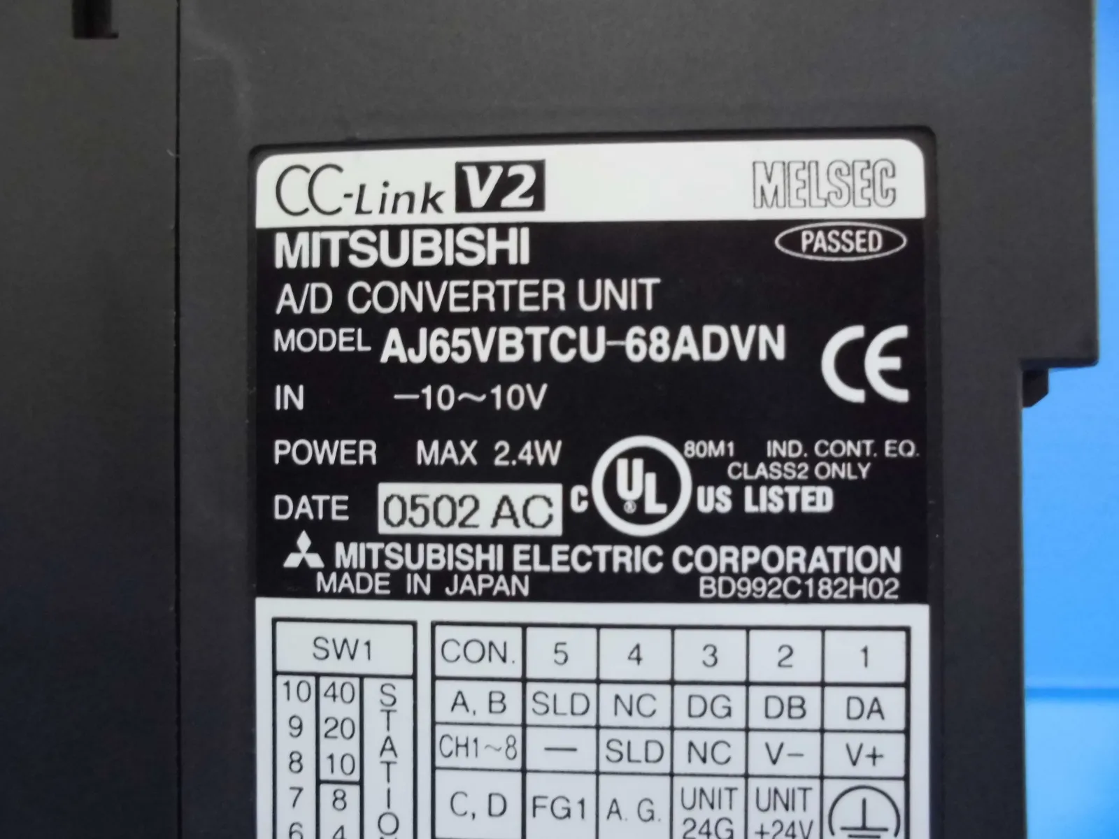 미쓰비시 전기 AJ65VBTCU-68ADVN 시퀀서(PLC)(CC-Link) 상세 이미지 - ASKINDEX 코리아