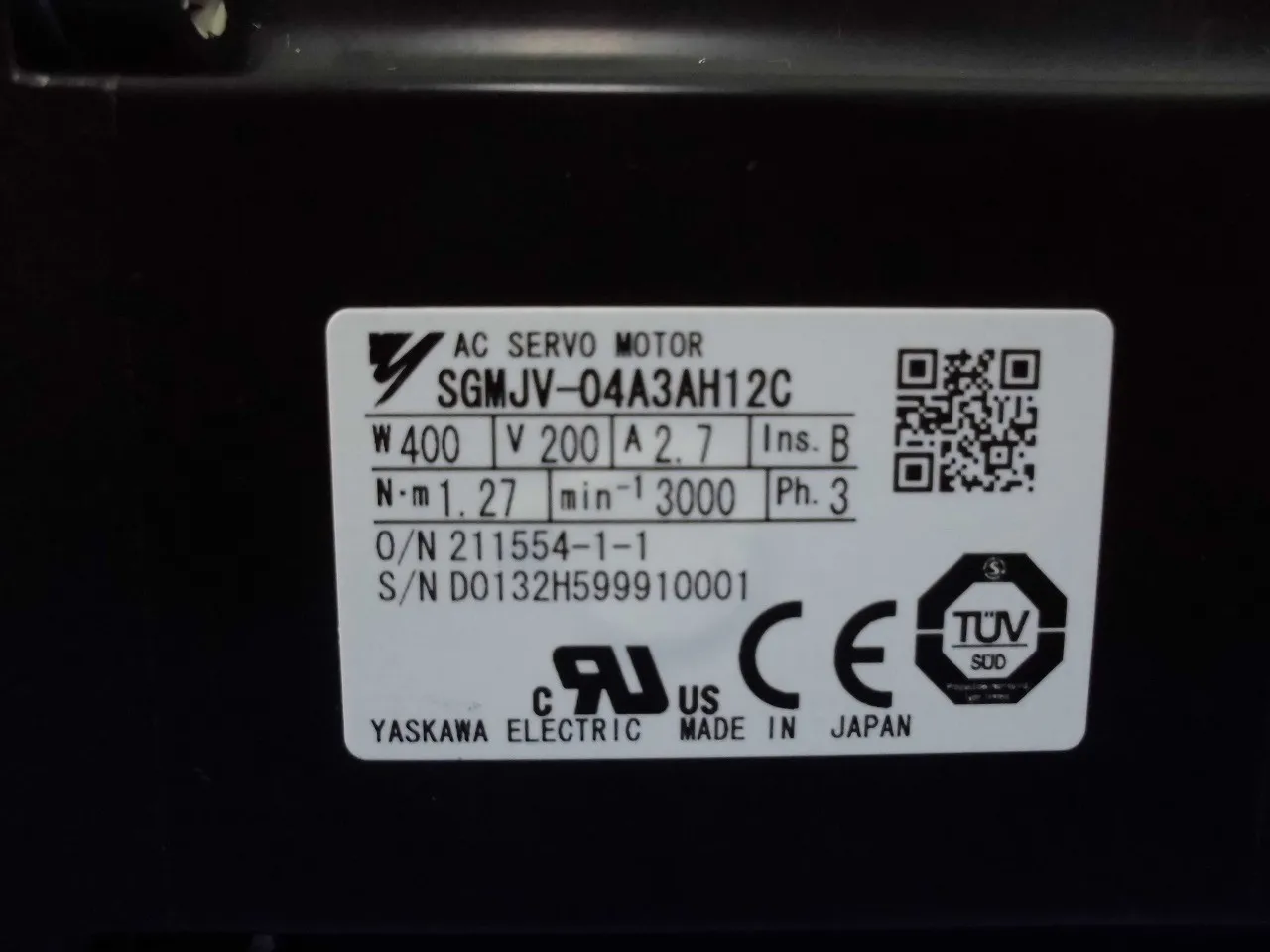 야스카와 전기 SGMJV-04A3AH12C AC 서보 모터 상세 이미지 - ASKINDEX 코리아