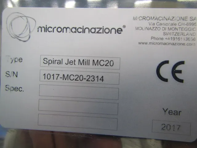 미세 분쇄 Spinal Jet Mill MC20 제트 밀 상세 이미지 - ASKINDEX 코리아