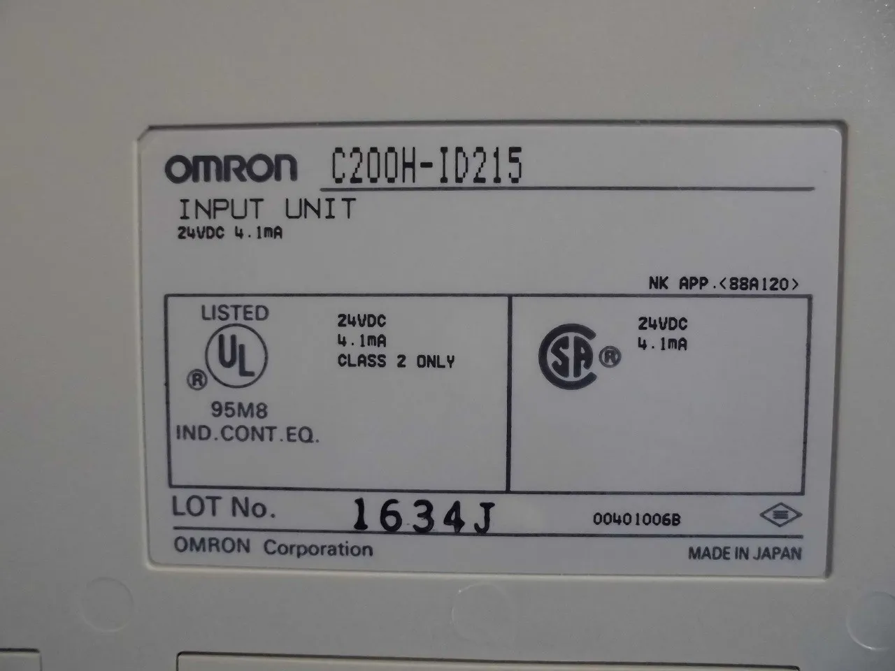 오므론 C200H-ID215 시퀀서(PLC) 상세 이미지 - ASKINDEX 코리아