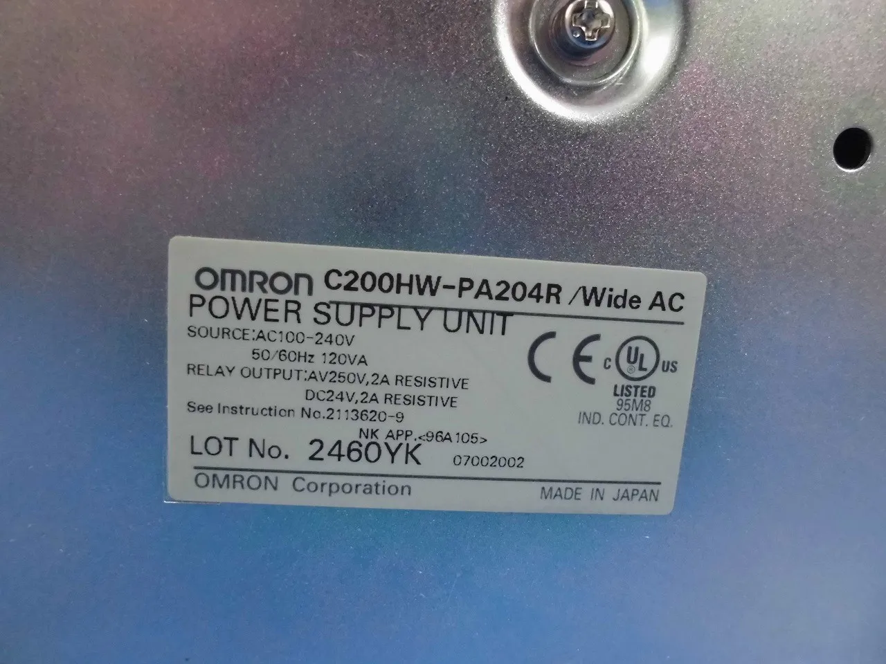 오므론 C200HW-PA204R/Wide AC 시퀀서(PLC) 상세 이미지 - ASKINDEX 코리아