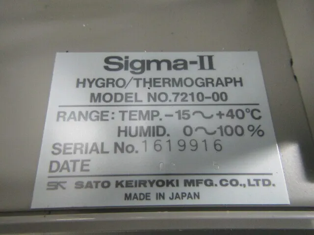 Sato Measuring Instrument Manufacturing Co., Ltd. Sigma-Ⅱ(7210-00) Temperature and humidity recorder Detail Image - ASKINDEX Korea