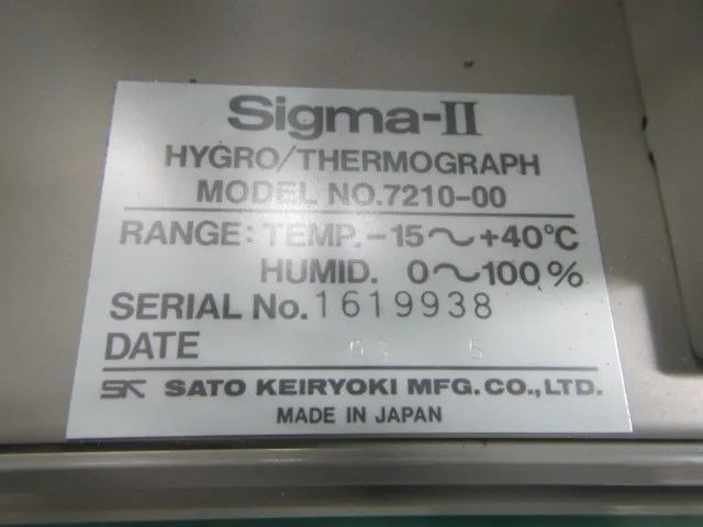Sato Measuring Instrument Manufacturing Co., Ltd. Sigma-Ⅱ(7210-00) Temperature and humidity recorder Detail Image - ASKINDEX Korea