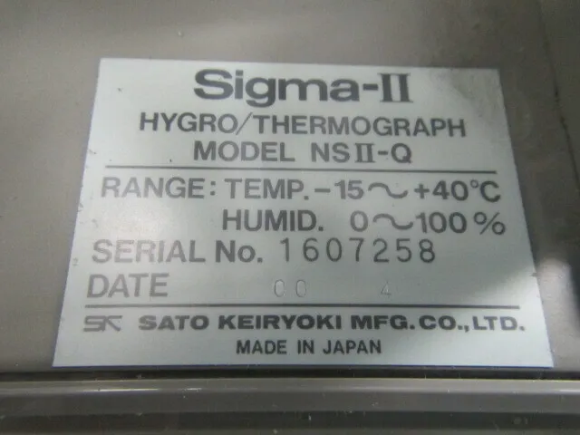 Sato Measuring Instrument Manufacturing Co., Ltd. Sigma-Ⅱ(NSⅡ-Q) Temperature and humidity recorder Detail Image - ASKINDEX Korea