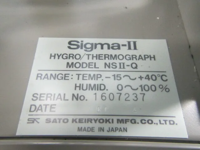 Sato Measuring Instrument Manufacturing Co., Ltd. Sigma-Ⅱ(NSⅡ-Q) Temperature and humidity recorder Detail Image - ASKINDEX Korea