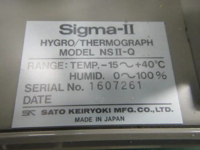 Sato Measuring Instrument Manufacturing Co., Ltd. Sigma-Ⅱ(NSⅡ-Q) Temperature and humidity recorder Detail Image - ASKINDEX Korea
