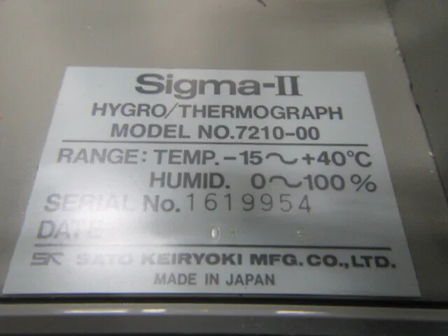 Sato Measuring Instrument Manufacturing Co., Ltd. Sigma-Ⅱ(7210-00) Temperature and humidity recorder Detail Image - ASKINDEX Korea