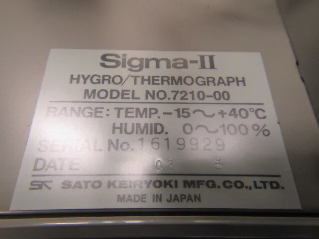 Sato Measuring Instrument Manufacturing Co., Ltd. Sigma-Ⅱ(7210-00) Temperature and humidity recorder Detail Image - ASKINDEX Korea