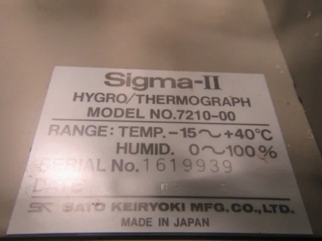 Sato Measuring Instrument Manufacturing Co., Ltd. Sigma-Ⅱ(7210-00) Temperature and humidity recorder Detail Image - ASKINDEX Korea