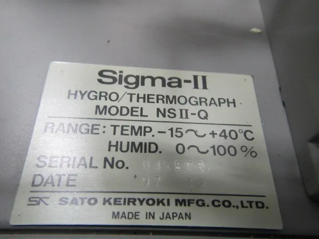 Sato Measuring Instrument Manufacturing Co., Ltd. Sigma-Ⅱ(NSⅡ-Q) Temperature and humidity recorder Detail Image - ASKINDEX Korea