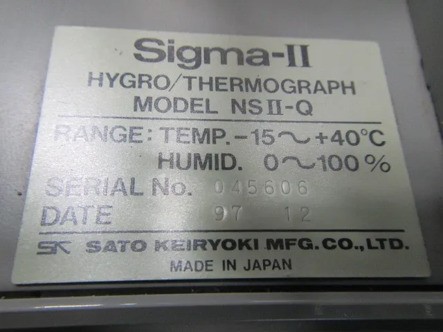 Sato Measuring Instrument Manufacturing Co., Ltd. Sigma-Ⅱ(NSⅡ-Q) Temperature and humidity recorder Detail Image - ASKINDEX Korea
