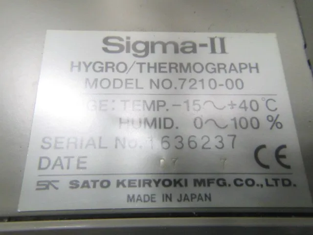Sato Measuring Instrument Manufacturing Co., Ltd. Sigma-Ⅱ(7210-00) Temperature and humidity recorder Detail Image - ASKINDEX Korea