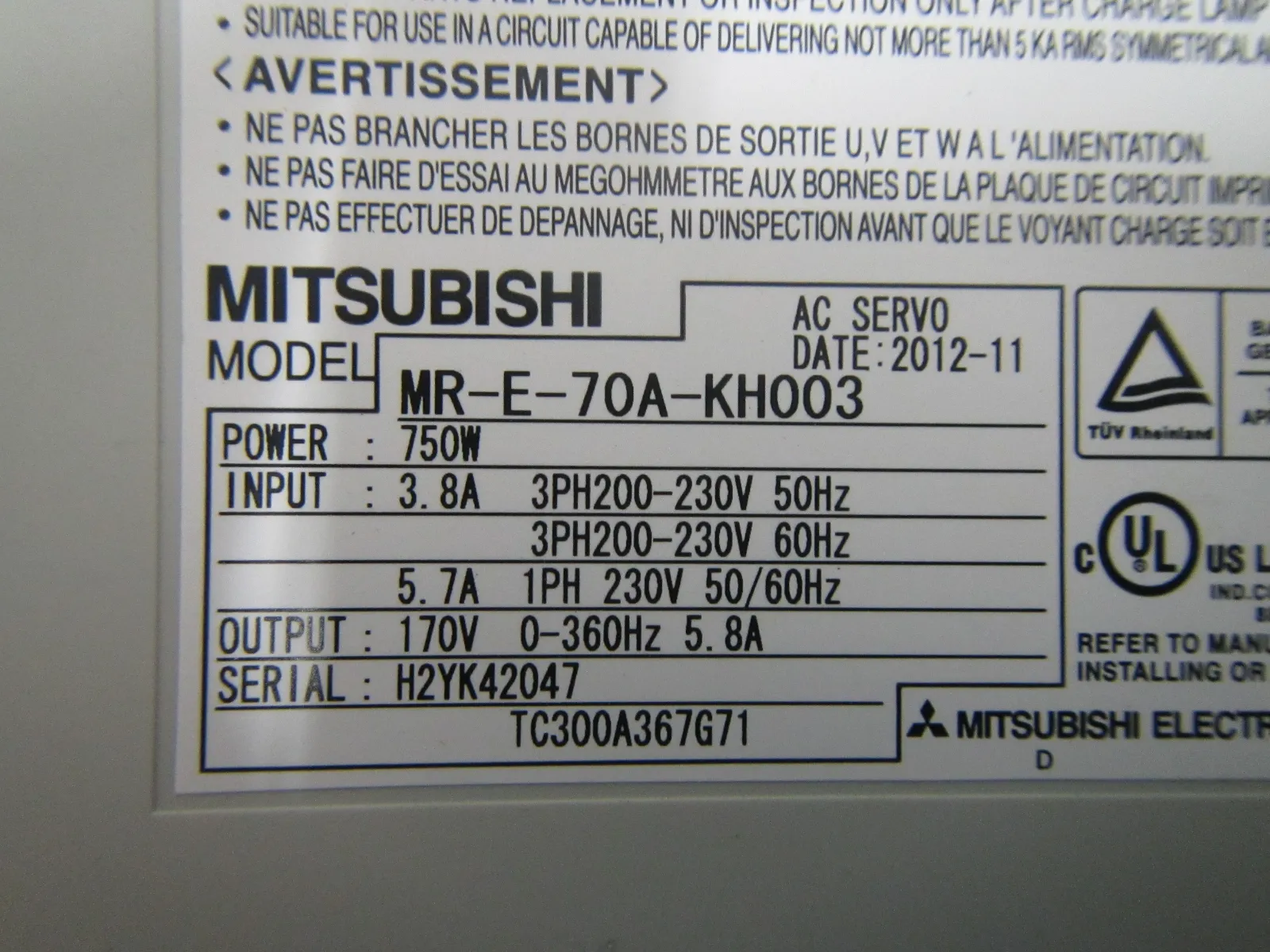 미쓰비시 MR-E-70A-KH003 AC 서보 앰프 상세 이미지 - ASKINDEX 코리아