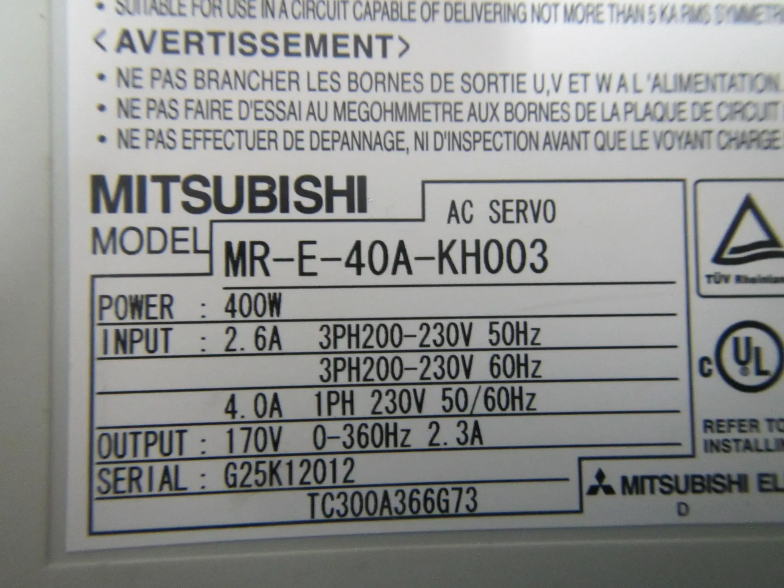 미쓰비시 MR-E-40A-KH003 AC 서보 앰프 상세 이미지 - ASKINDEX 코리아