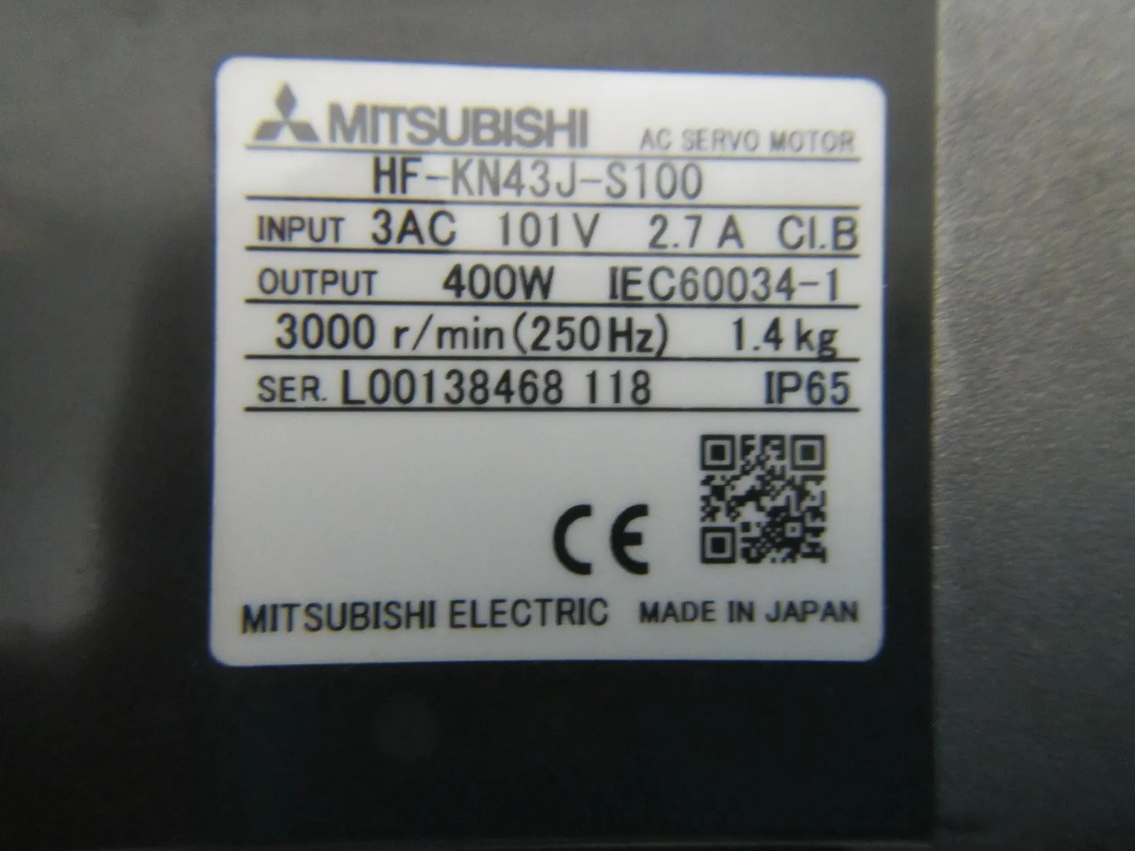 Mitsubishi HF-KN43J-S100 AC servo motor Detail Image - ASKINDEX Korea